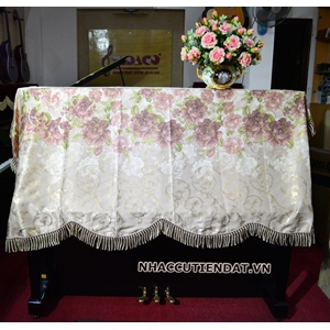 Khăn phủ đàn Piano họa tiết hoa hồng - KC02