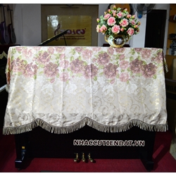 Khăn phủ đàn Piano họa tiết hoa hồng - KC02