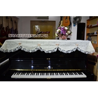 Khăn phủ đàn Piano ren hoa hồng trắng - KU08B