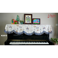 Khăn phủ đàn piano họa tiết hình tháp Paris phối hoa KU-013
